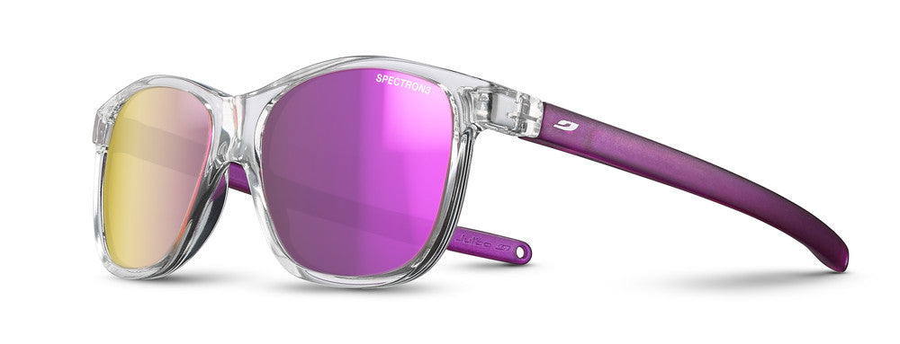 Julbo Turn 2 Kindersonnenbrille – Kristall / Violett Durchscheinend Matt – Spectron 3 – Frontansicht
