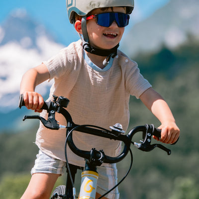 Julbo Fury Mini Kinder-Sportbrille – Grau / Neonorange Matt – Spectron 3 – Seitenansicht