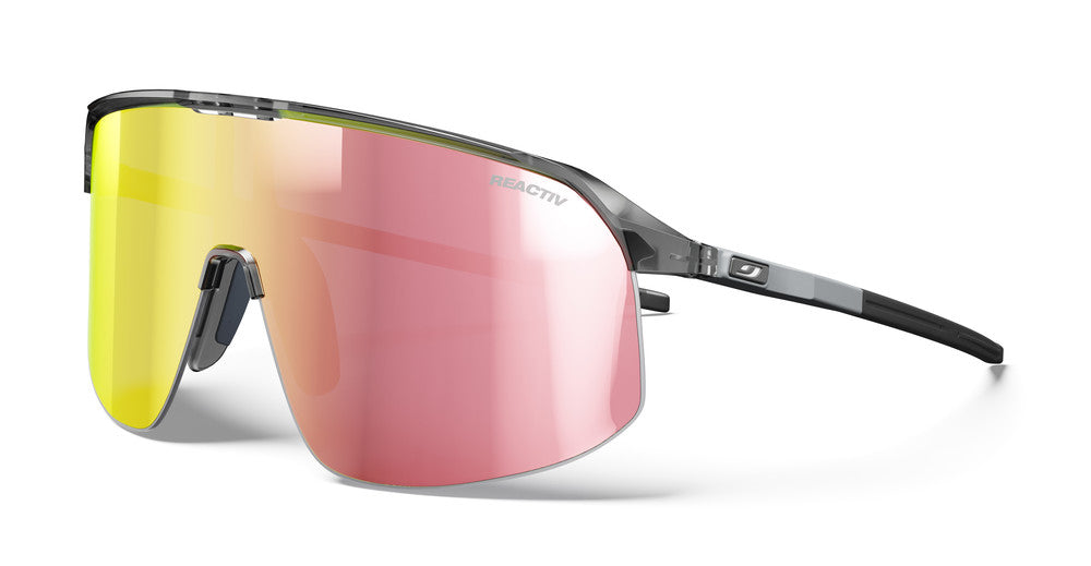 Julbo Density Sportbrille – Schwarz / Grau – REACTIV 1-3 Light Amplifier – Frontansicht