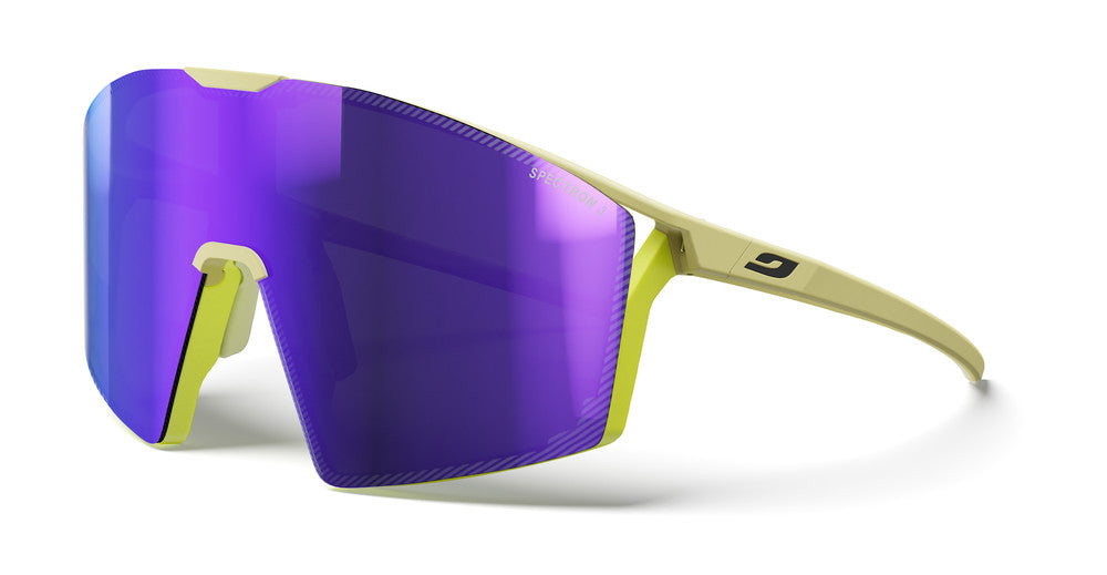 Julbo Edge Sportbrille – Helles Kastanienbraun Matt / Neongelb – Spectron 3 – Frontansicht