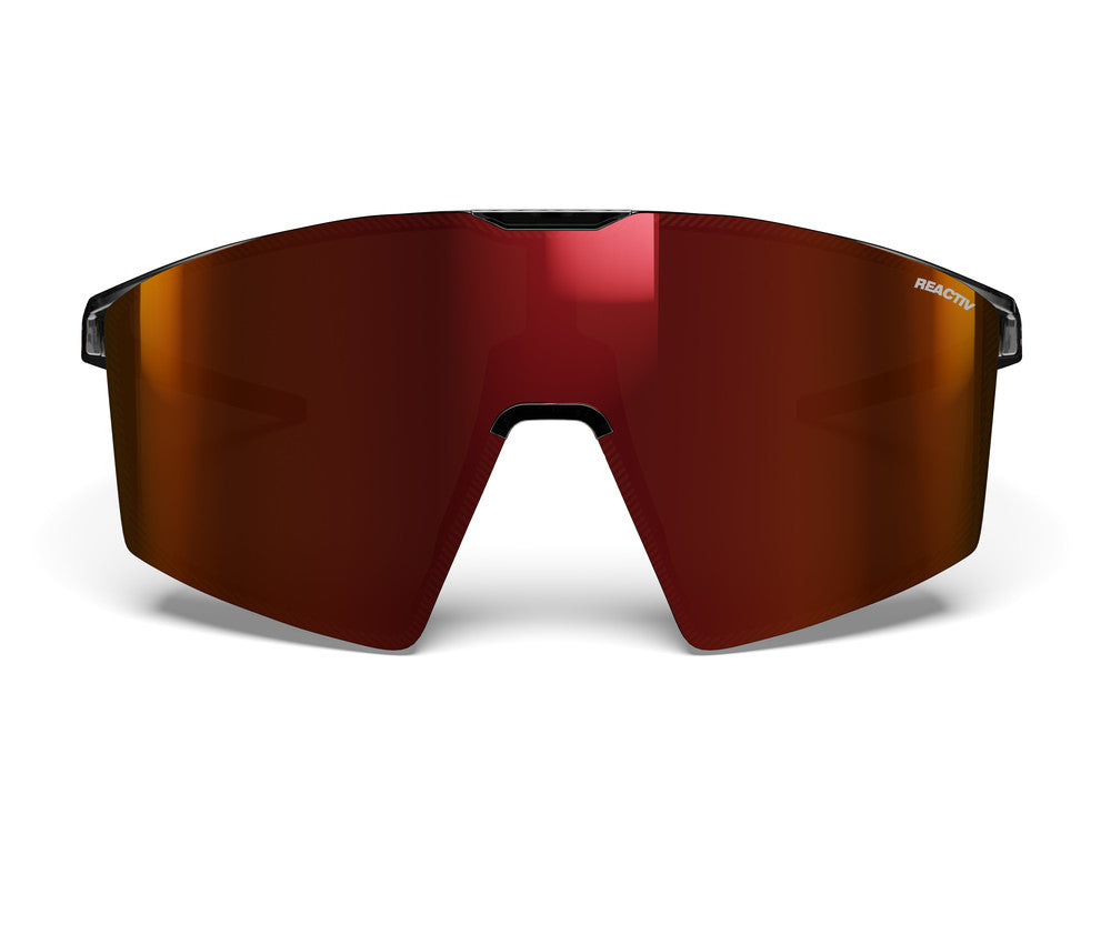 Julbo Edge Sportbrille – Schwarz / Orange – REACTIV 0-3 High Contrast – Seitenansicht