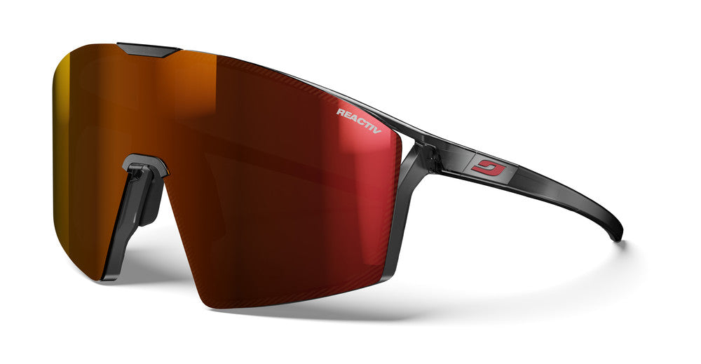 Julbo Edge Sportbrille – Schwarz / Orange – REACTIV 0-3 High Contrast – Frontansicht