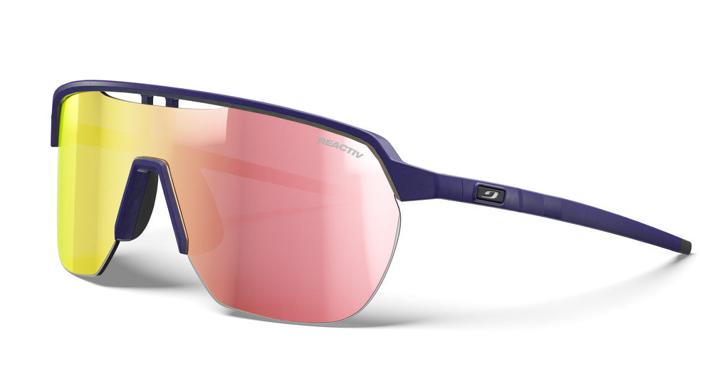 Julbo Frequency Sportbrille – Dunkelviolett – REACTIV 1-3 Light Amplifier – Frontansicht