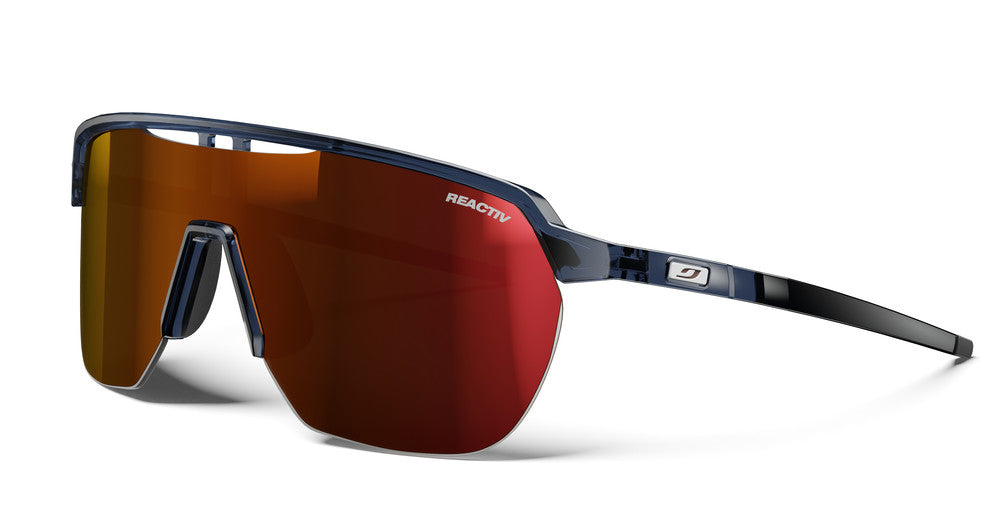 Julbo Frequency Sportbrille – Blau Durchscheinend / Schwarz – REACTIV 0-3 High Contrast – Frontansicht