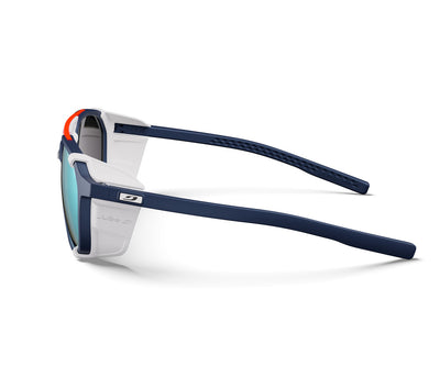 Julbo Slack Cover Ocean Master Sportbrille – Dunkelblau / Neonorange – Spectron HD 4 Polarized – Detailansicht