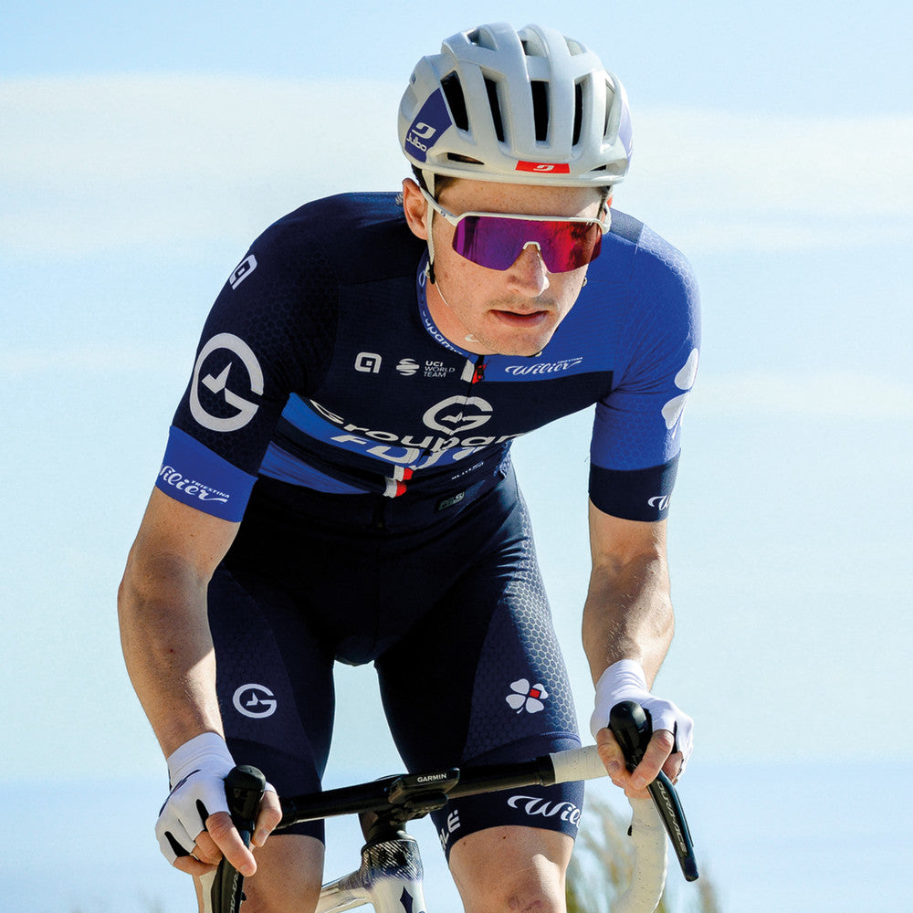 Julbo Intensity Groupama-FDJ Sportbrille – Weiß / Blau – Spectron HD 3 – Seitenansicht
