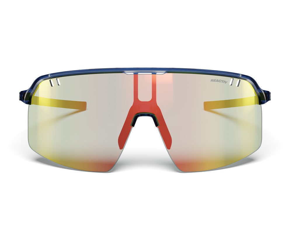 Julbo Intensity Sportbrille – Blau / Schwarz – REACTIV 1-3 Light Amplifier – Seitenansicht