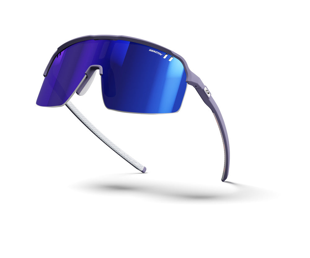 Julbo Intensity Sportbrille – Violett / Weiß – REACTIV 1-3 High Contrast – Detailansicht