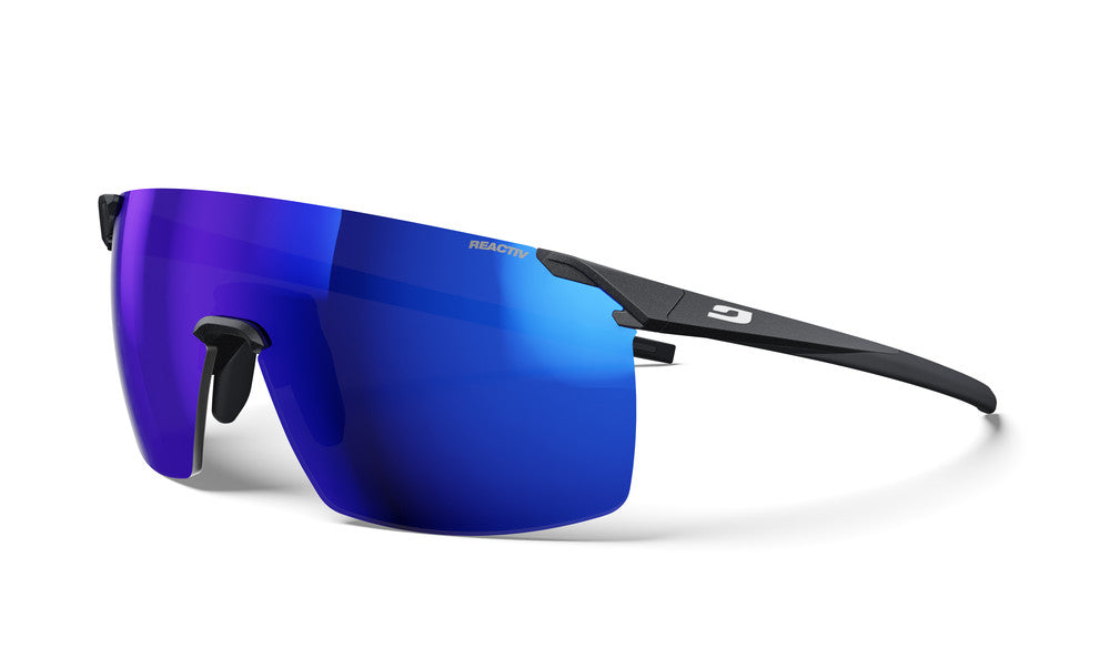 Julbo Faster S Sportbrille – Schwarz / Weiß – REACTIV 1-3 High Contrast – Frontansicht