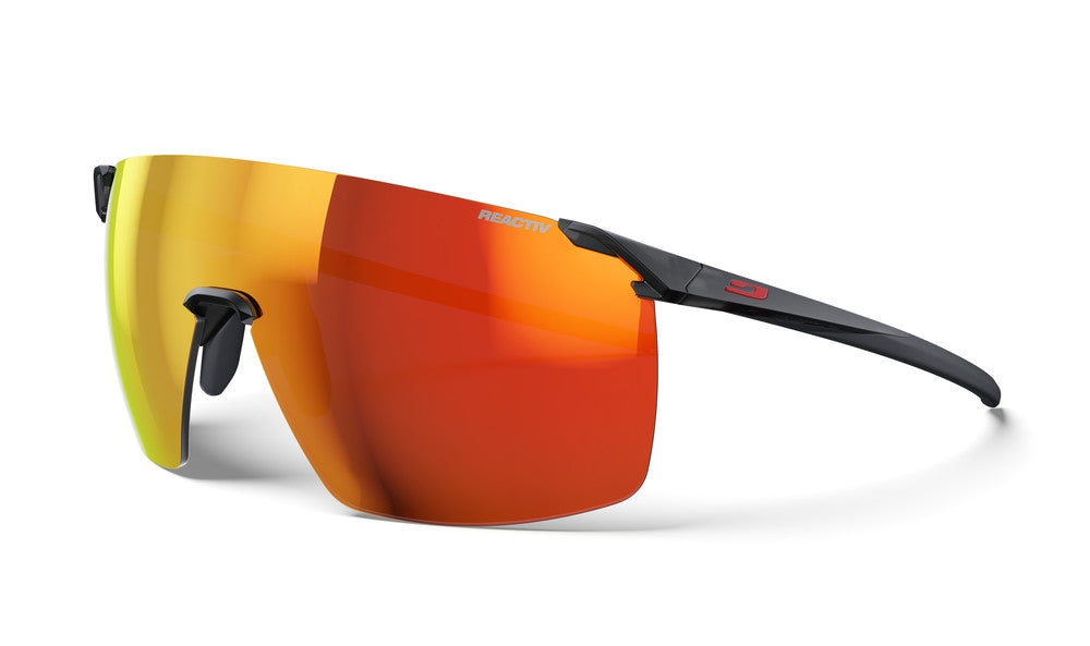 Julbo Faster L Sportbrille – Schwarz – REACTIV 1-3 Light Amplifier – Frontansicht