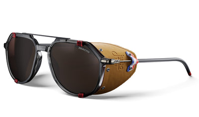 Julbo Tribute Sonnenbrille – Schwarz / Rot / Braun – REACTIV 2-4 Polarized – Frontansicht
