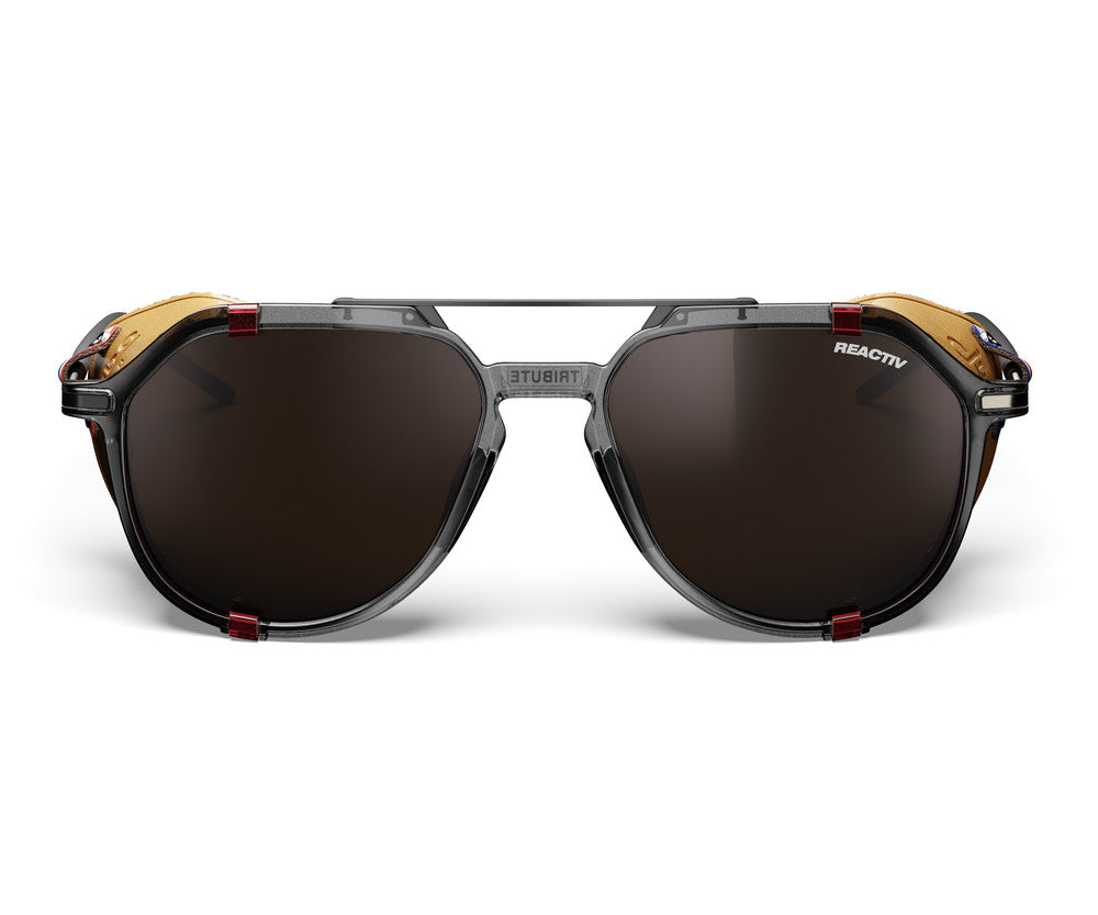 Julbo Tribute Sonnenbrille – Schwarz / Rot / Braun – REACTIV 2-4 Polarized – Detailansicht