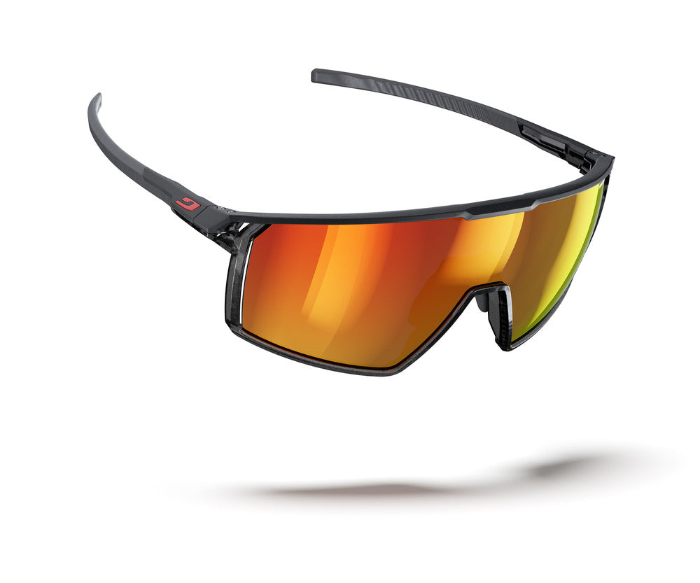 Julbo Rush 2 Sportbrille – Schwarz / Rot – REACTIV 1-3 Light Amplifier – Detailansicht