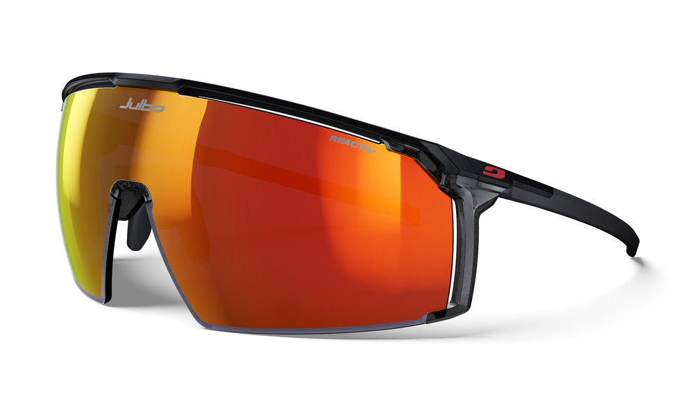 Julbo Panora Sportbrille – Schwarz / Rot – REACTIV 1-3 Light Amplifier – Frontansicht