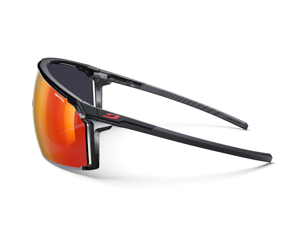 Julbo Panora Sportbrille – Schwarz / Rot – REACTIV 1-3 Light Amplifier – Detailansicht
