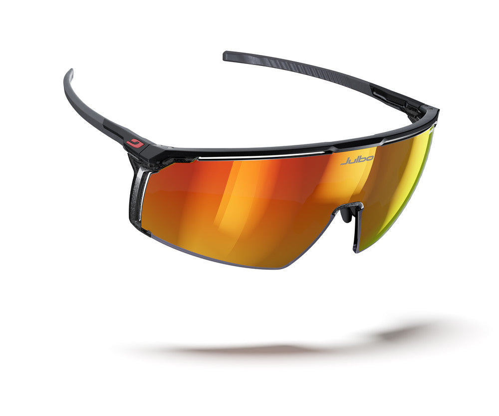 Julbo Panora Sportbrille – Schwarz / Rot – REACTIV 1-3 Light Amplifier – Seitenansicht