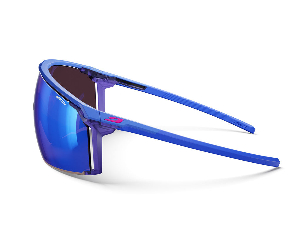 Julbo Panora Sportbrille – Blau / Rosa – REACTIV 1-3 High Contrast – Detailansicht