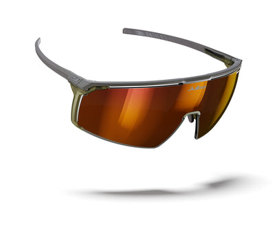 Julbo Panora Sportbrille – Braun / Transparentes Grün – REACTIV 0-3 High Contrast – Detailansicht