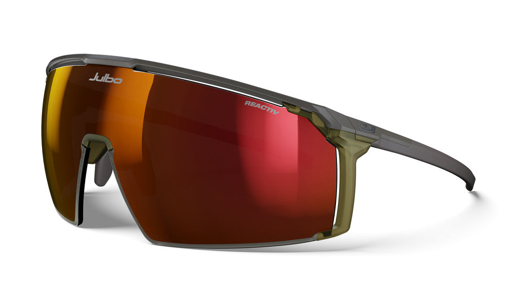 Julbo Panora Sportbrille – Braun / Transparentes Grün – REACTIV 0-3 High Contrast – Frontansicht