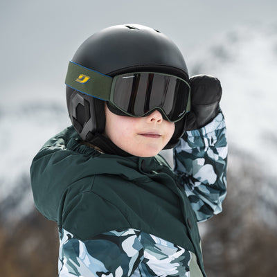 Julbo Proton Kinder-Skibrille – Dunkelgrün – Chromakids – Seitenansicht