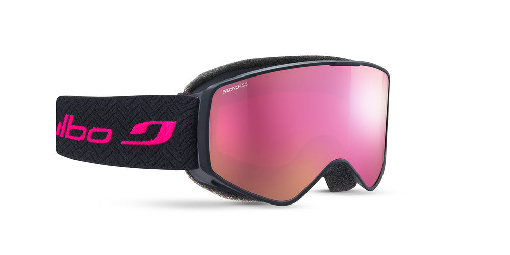 Julbo Atome Kinder-Skibrille – Schwarz / Rosa – Spectron 3 – Frontansicht