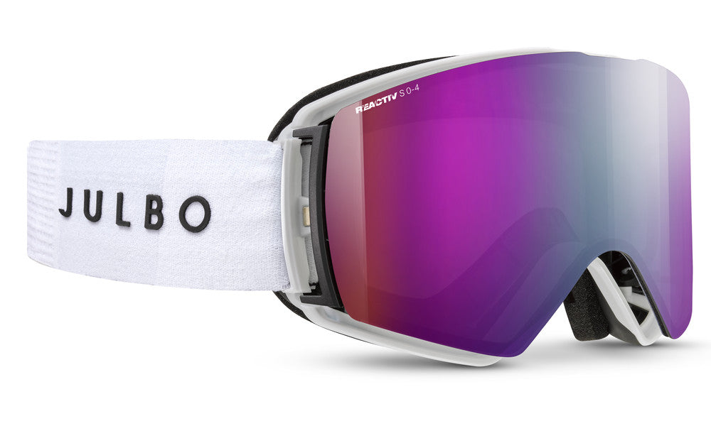 Julbo Launcher Skibrille – Weiß / Schwarz – REACTIV 0-4 High Contrast – Frontansicht