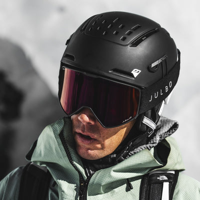 Julbo Cyrius-X Skibrille – Schwarz – REACTIV 0-4 High Contrast (Flash Grün) – Seitenansicht