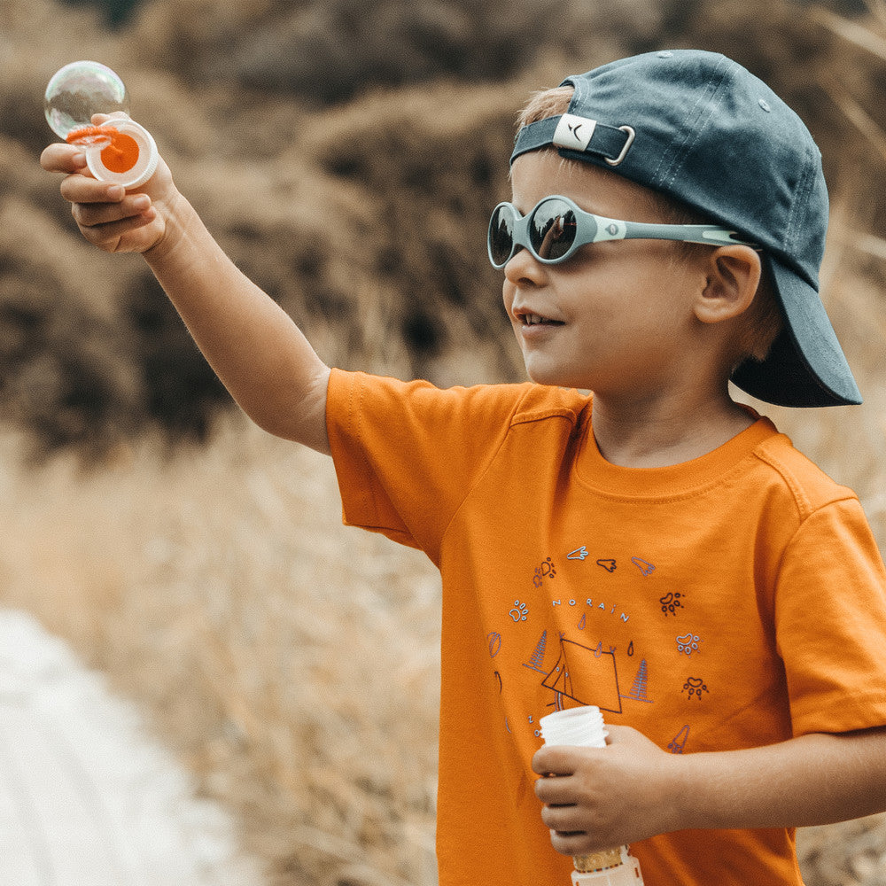Julbo Loop L Kindersonnenbrille – Blau / Blau Türkis – Spectron 4 – Seitenansicht
