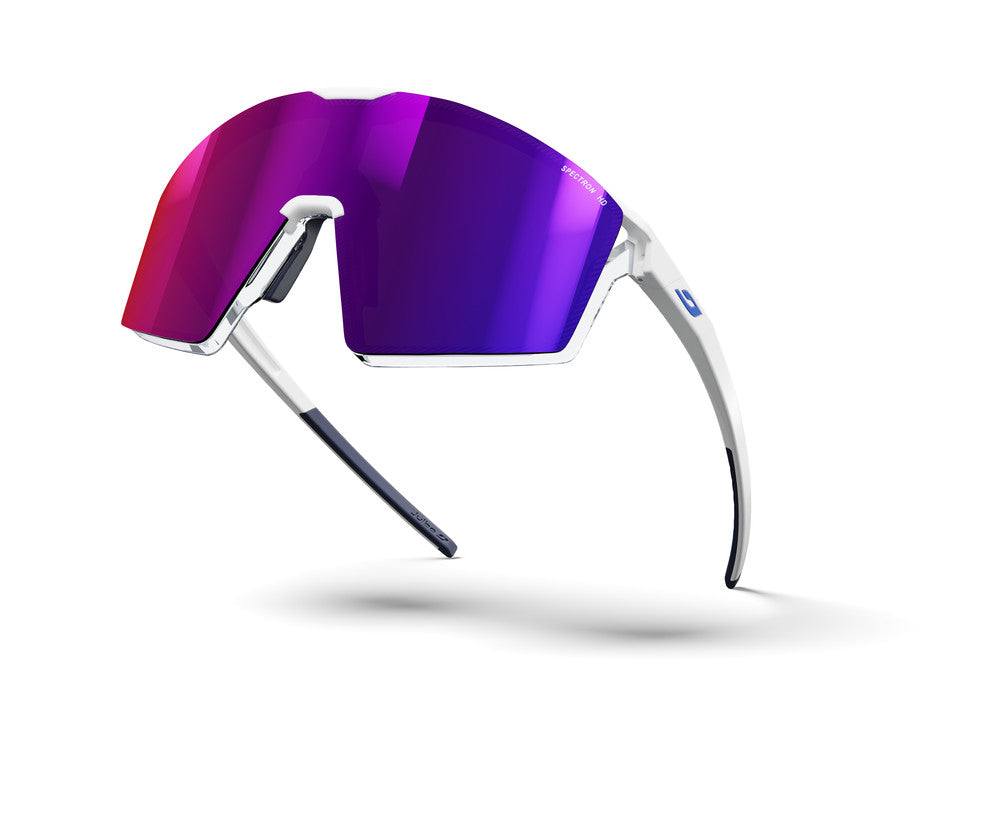 Julbo Edge Groupama-FDJ Sportbrille – Weiß / Blau – Spectron HD 3 – Seitenansicht