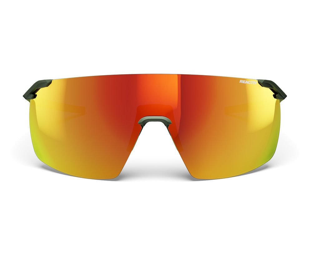Julbo Faster L Sportbrille – Grün Army – REACTIV 1-3 Light Amplifier – Detailansicht