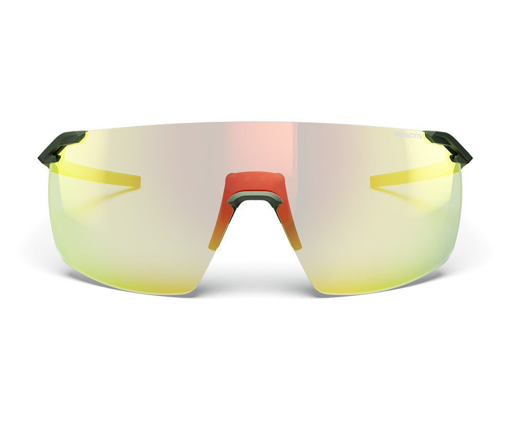 Julbo Faster L Sportbrille – Grün Army – REACTIV 1-3 Light Amplifier – Seitenansicht