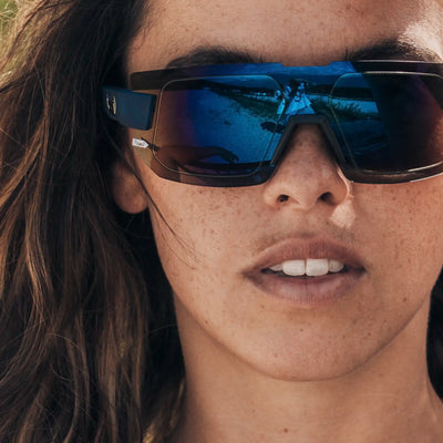 gloryfy G25 HELIOZ purple TRF Sportbrille – Tragebild Damen