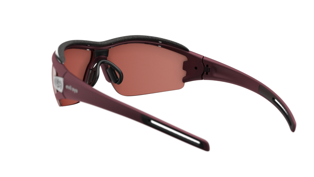 evil eye trace pro Sportbrille – dark red matt – LST® active silver M – Rückansicht