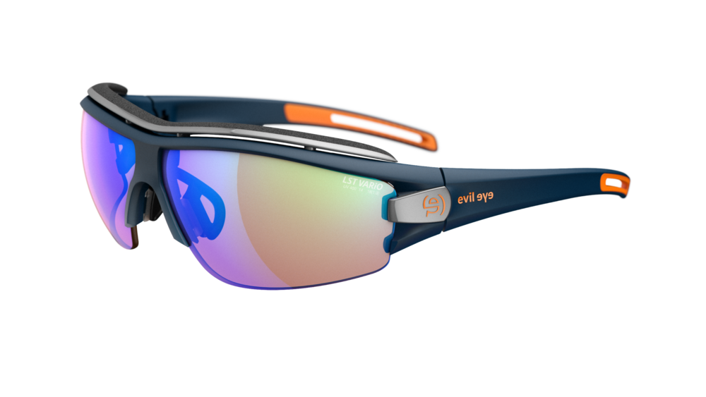 evil eye trace pro Sportbrille – dark blue matt – LST® VARiO blue-green M – Seitenansicht
