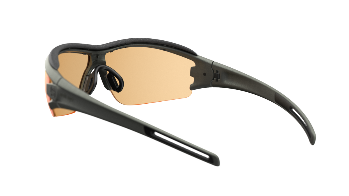 evil eye trace pro Sportbrille – dark olive metallic – LST® VARiO purple M – Rückansicht
