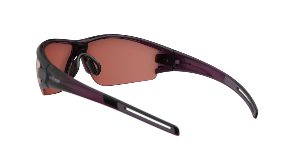 evil eye trace Sportbrille – blackberry transparent – LST® active silver M – Rückansicht
