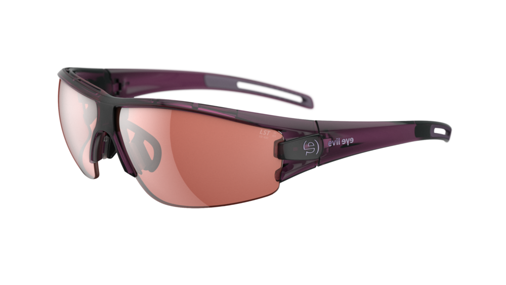 evil eye trace Sportbrille – blackberry transparent – LST® active silver M – Seitenansicht