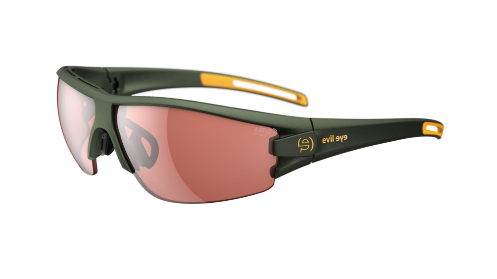 evil eye trace Sportbrille – dark green metallic – LST® active silver M – Seitenansicht