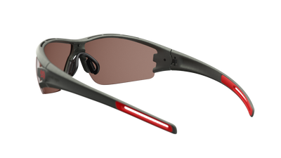 evil eye trace Sportbrille – dark olive metallic – LST® contrast silver M – Rückansicht