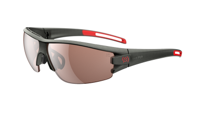 evil eye trace Sportbrille – dark olive metallic – LST® contrast silver M – Seitenansicht