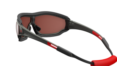 evil eye fusor pro Sportbrille – dark olive metallic – LST® pol silver M – Rückansicht