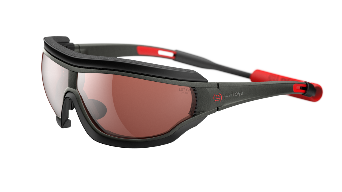evil eye fusor pro Sportbrille – dark olive metallic – LST® pol silver M – Seitenansicht