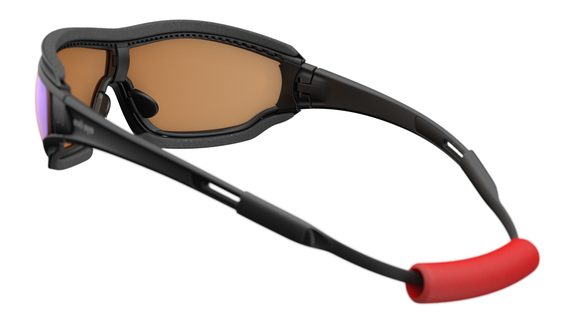 evil eye fusor pro Sportbrille – black matt – LST® VARiO blue-green M – Rückansicht