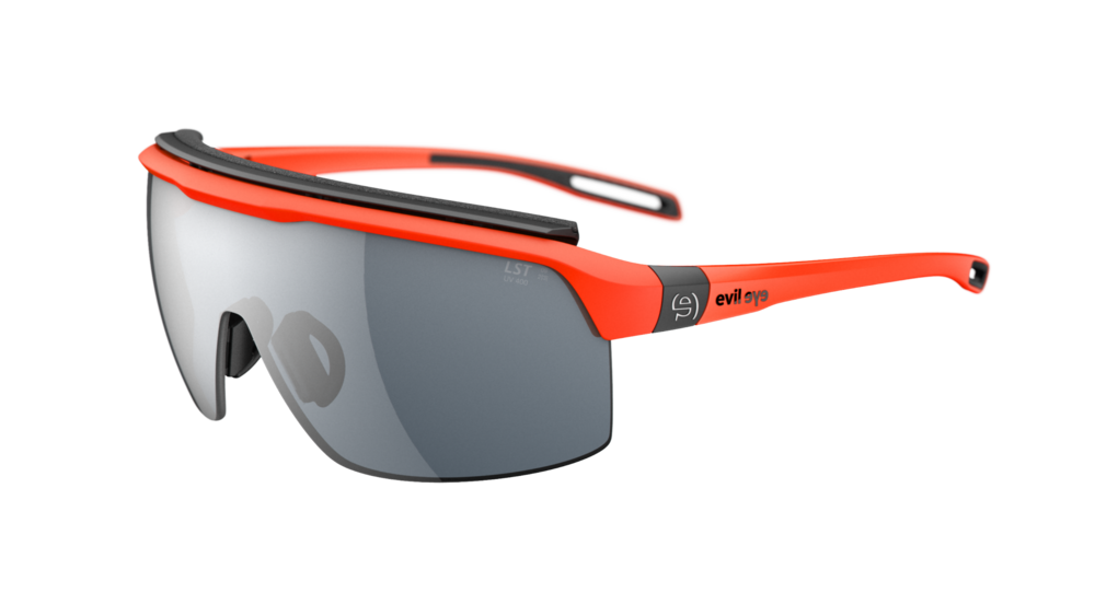 evil eye traileye pro Sportbrille – neon orange matt – LST® grey silver M – Seitenansicht