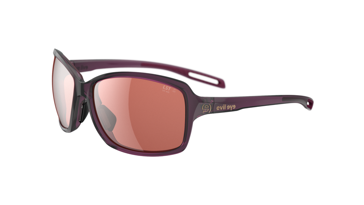 evil eye basou Sportbrille – blackberry transparent – LST® active silver M – Seitenansicht