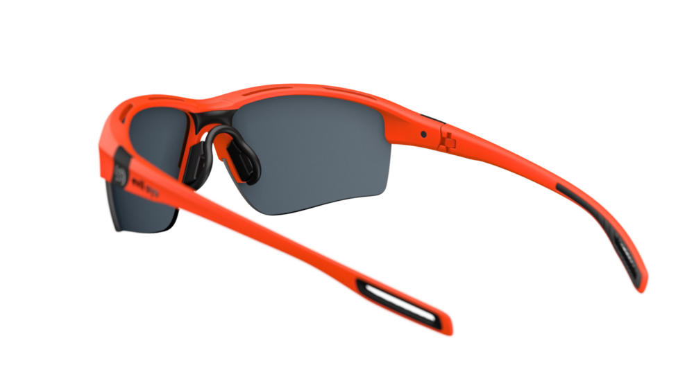 evil eye elate.p Sportbrille – neon orange matt – LST® grey silver M – Rückansicht