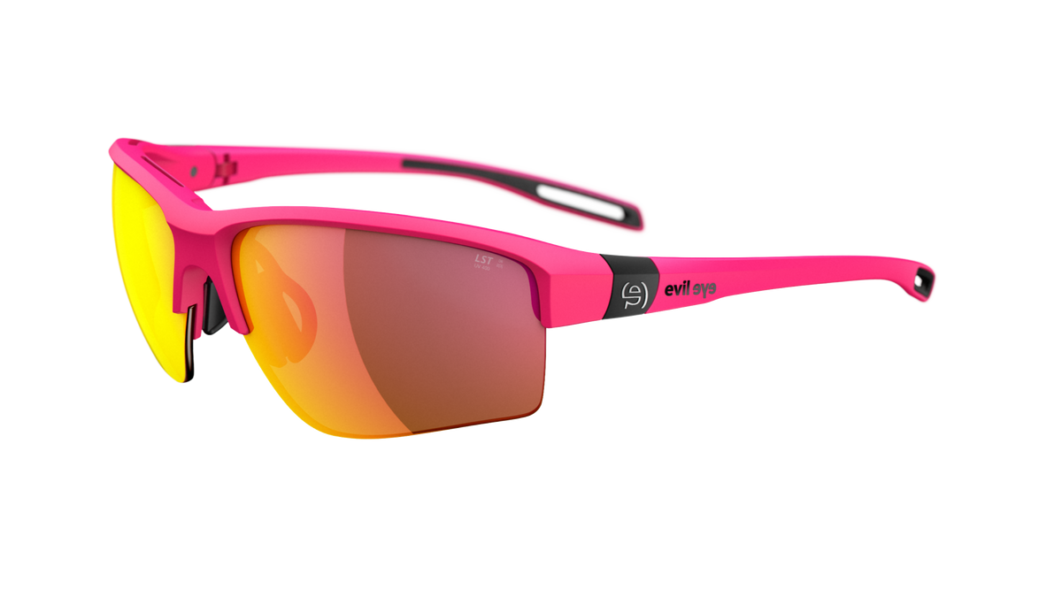 evil eye elate.p Sportbrille – neon pink matt – LST® active red M – Seitenansicht