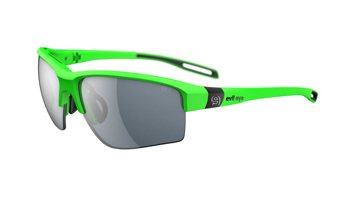 evil eye elate.p Sportbrille – neon green matt – LST® grey silver M – Seitenansicht
