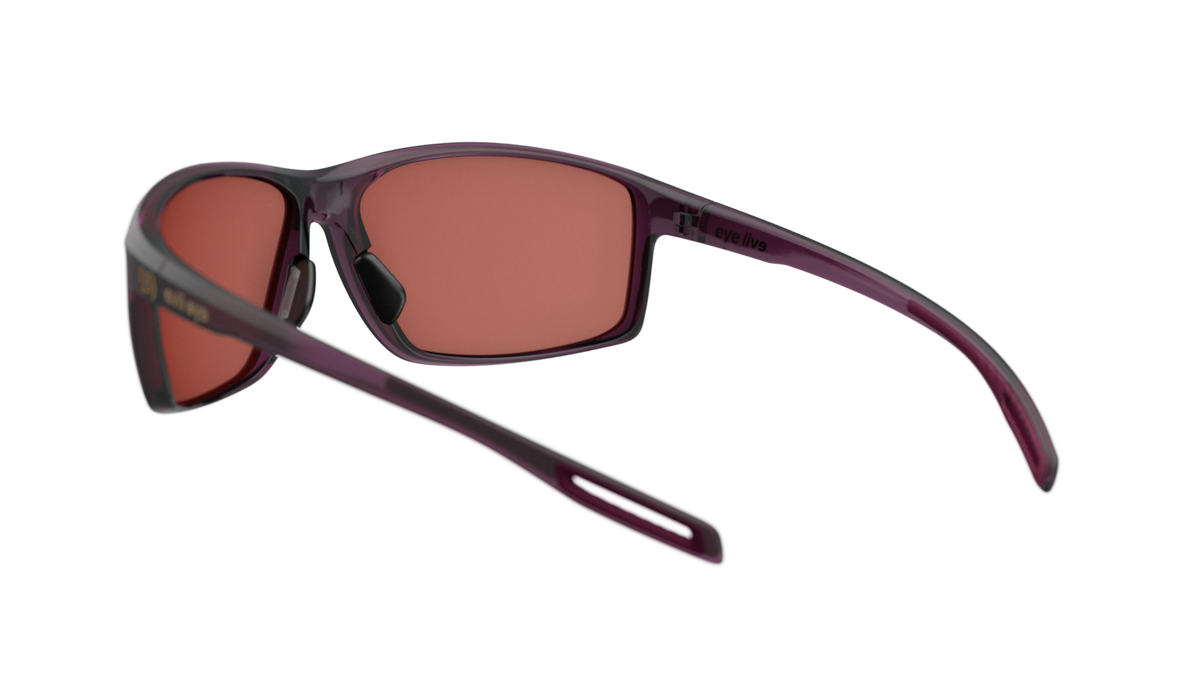 evil eye stoked Sportbrille – blackberry transparent – LST® active silver M – Rückansicht