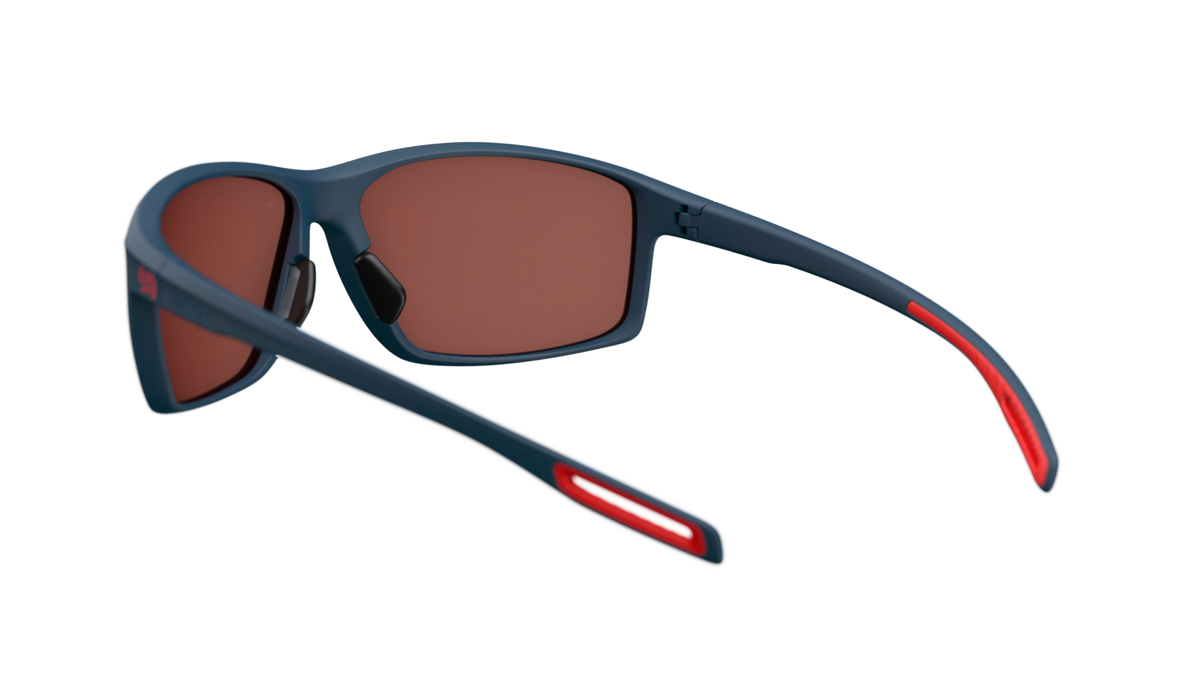 evil eye stoked Sportbrille – dark blue matt – LST® pol silver M – Rückansicht